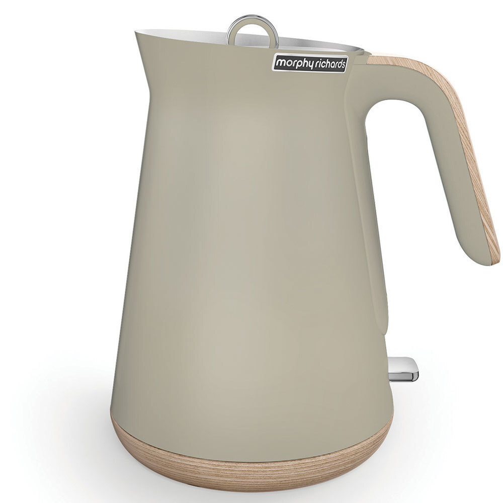 1.5L Morphy Richards Scandi Aspect Kettle Boiler Jug Wooden Trim Base