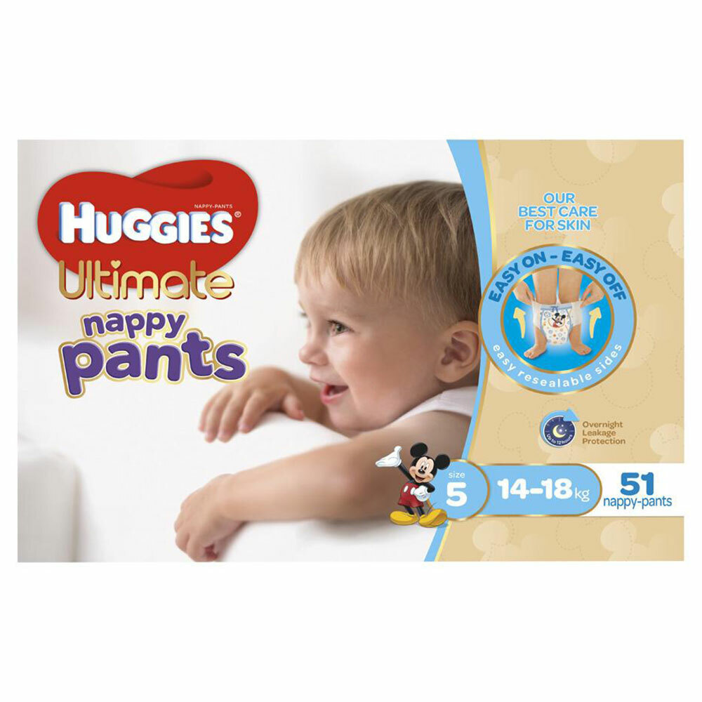51PK Huggies Ultimate Nappy Pants Junior Nappies Diaper Size 5 Boys 14