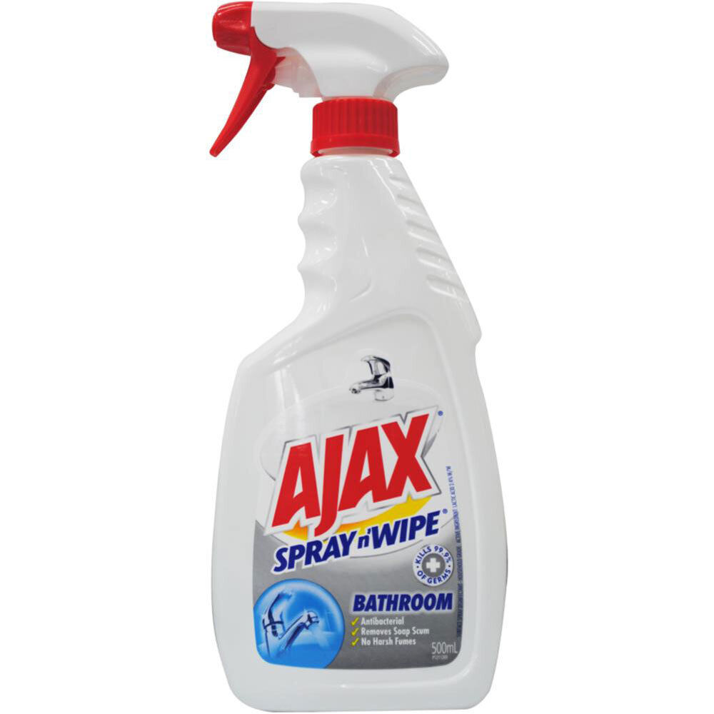 Ajax 500ml Spray n' Wipe Bathroom Cleaner Antibacterial No Fumes Clean