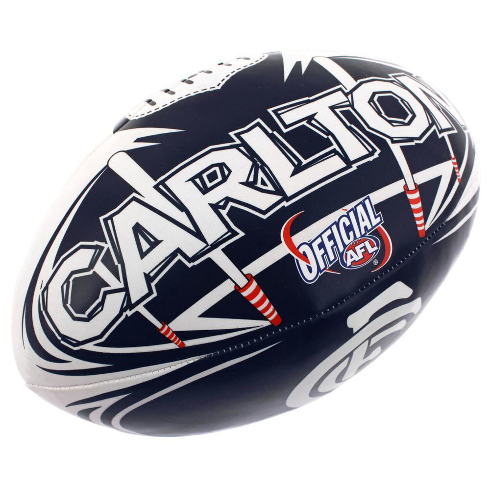 AFL 20cm Blues Carlton Large/Soft Rugby Ball Play/Game/Toys Kids/Boys