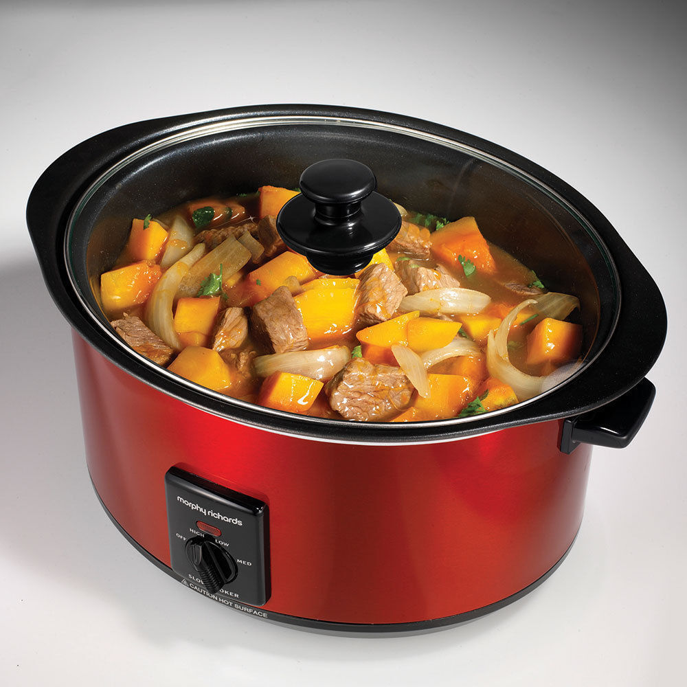 Morphy Richards 6.5L Red Sear and Stew Slow Cooker Searing Pot 290W