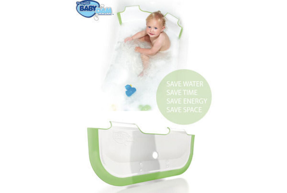 BabyDam Baby Green Bath Dam Barrier Kids Toddler Save Water Tub Bathtub