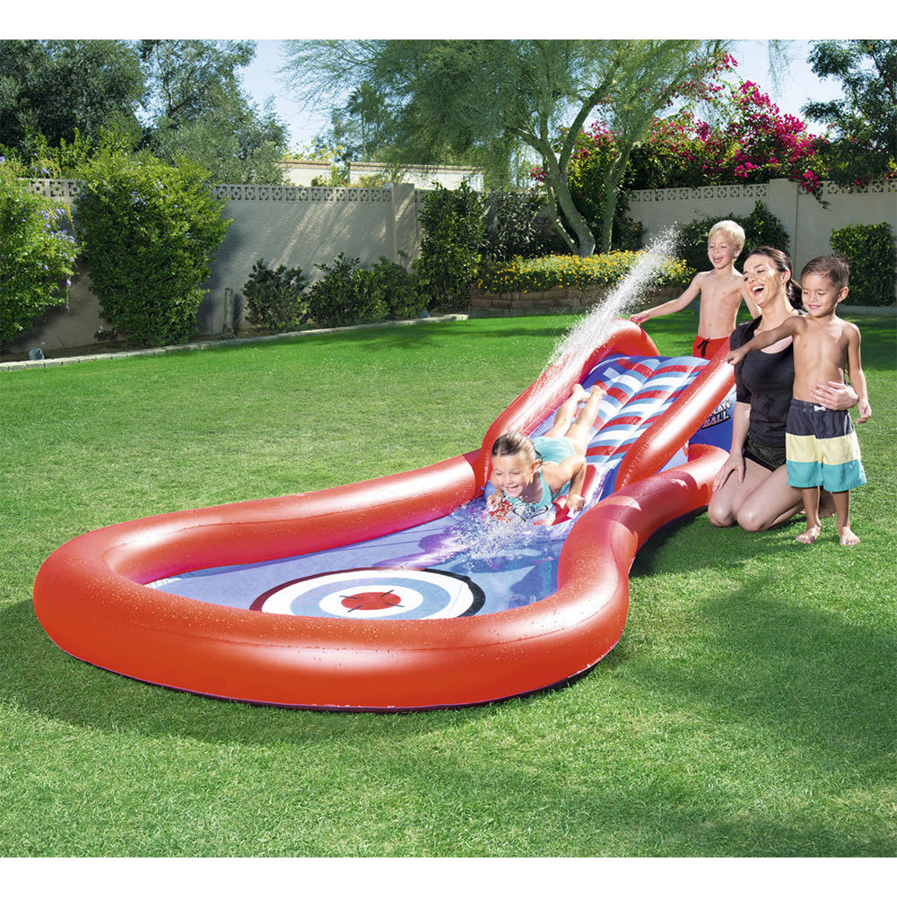 Inflatable Backyard Splash and Play Cannon Ball Water Slide Kids Pool