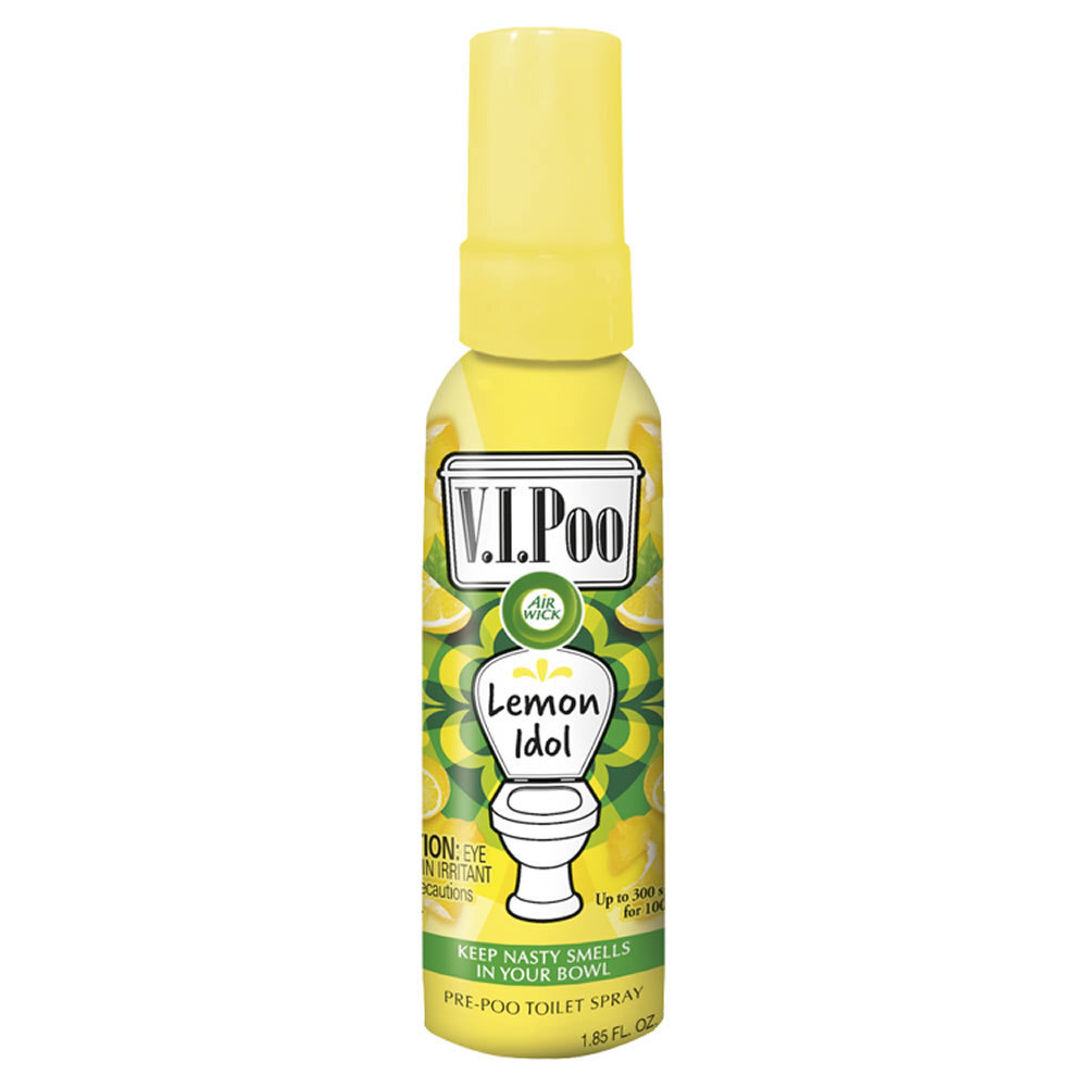 2x Air Wick ViPoo 55ml Lemon Idol Air Freshener PrePoo Bathroom Toilet