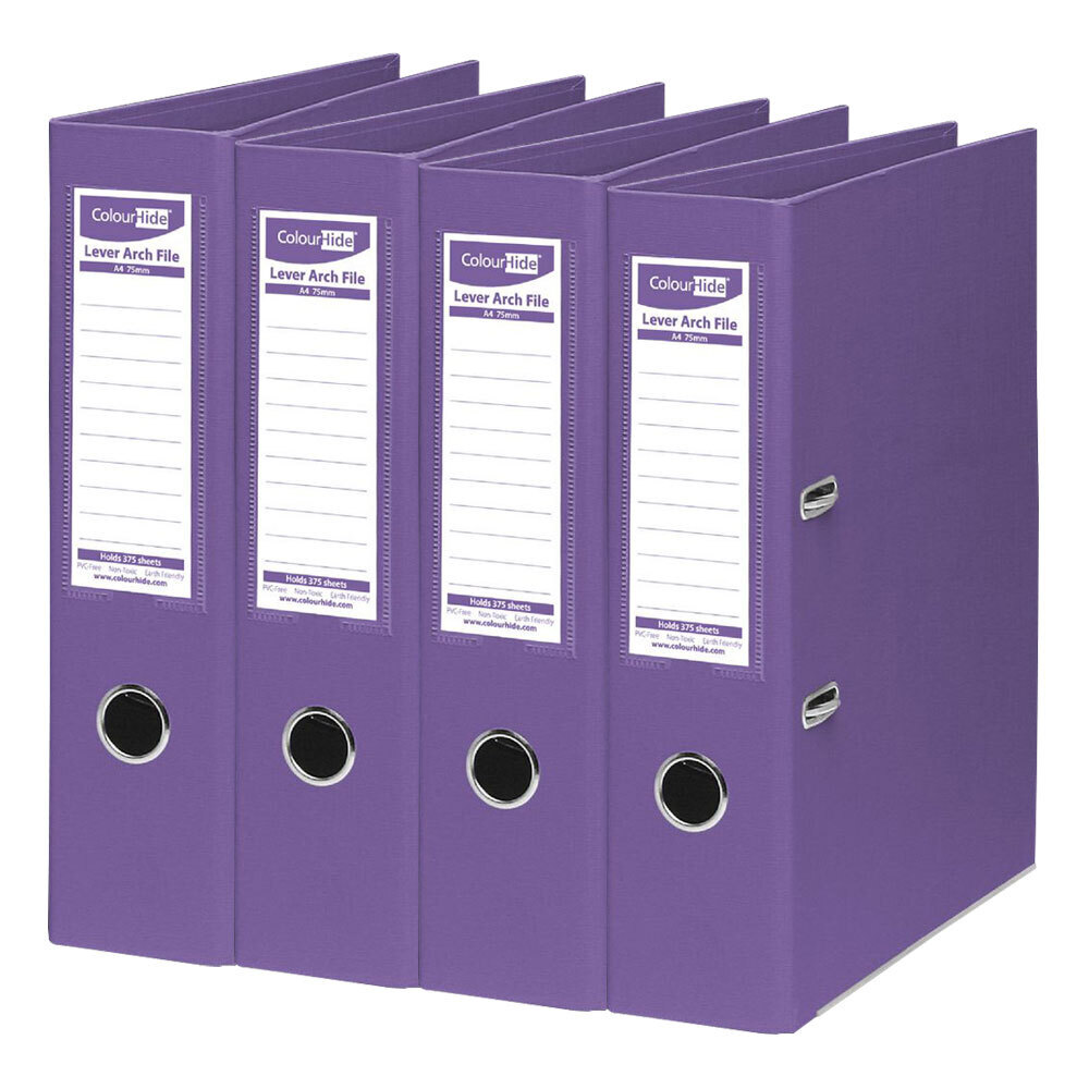 4PK ColourHide A4 375 Sheets Lever Arch Paper/File Folder/Binder Organiser PP 9312311173757 | eBay