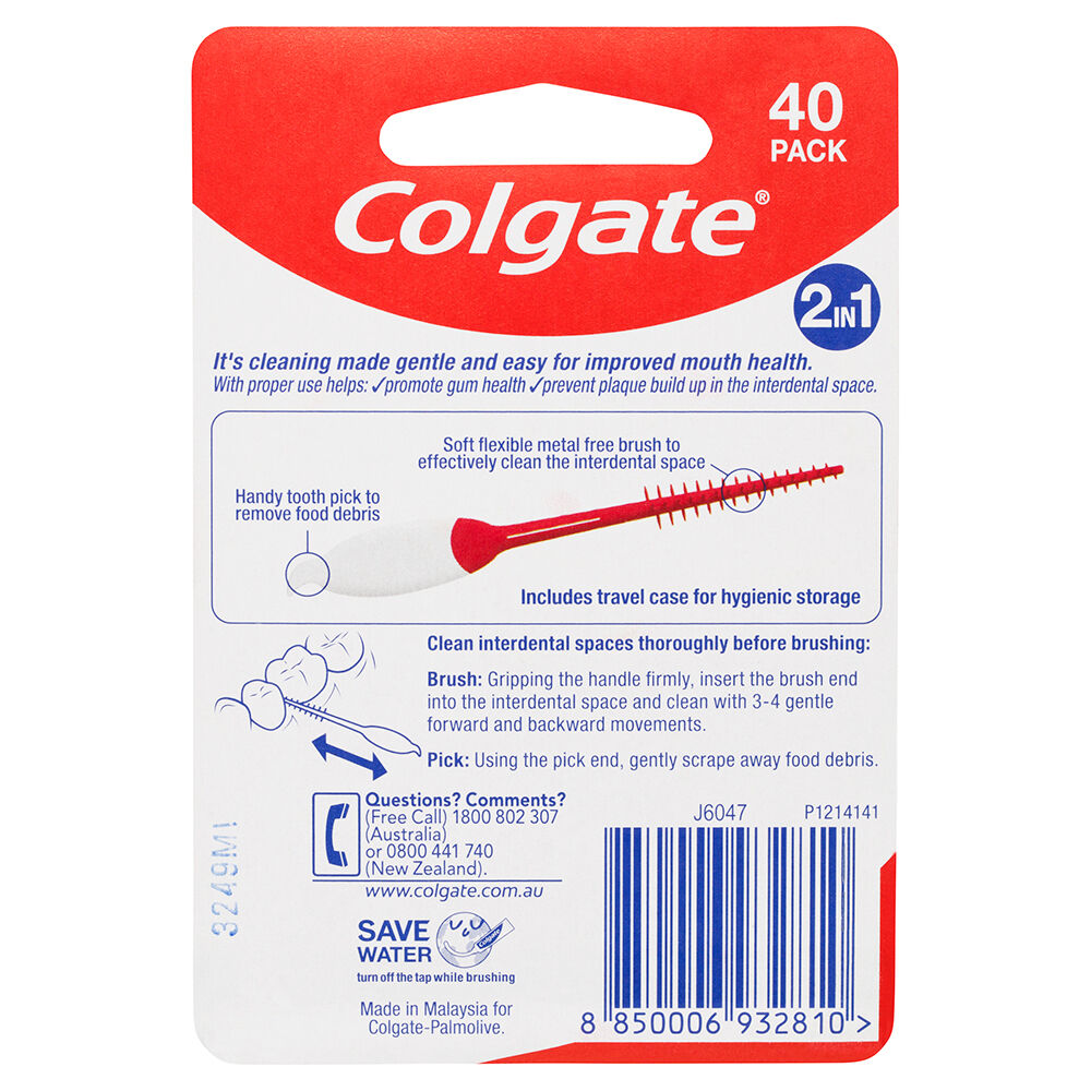 40pc Colgate Soft Interdental Brush Floss/Toothpick Teeth Cleaning Oral