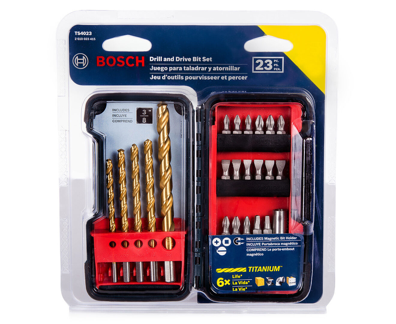 23pc Bosch Titanium Drill & Drive Bits Work House/Tool Kit Set w/ Case