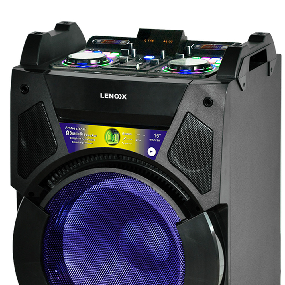 Lenoxx Bluetooth 300W RMS Speaker System Dj Mixer w/ USB/SD FM/Karaoke