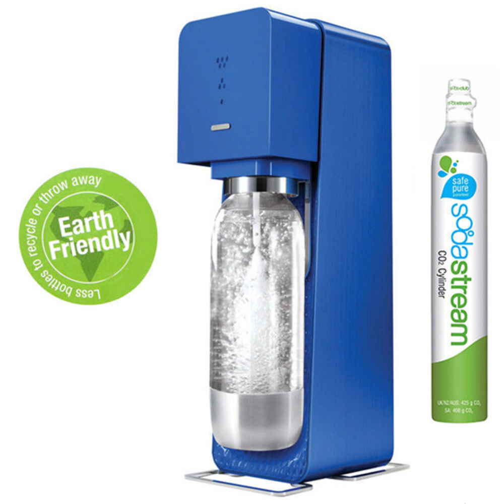 Blue Metal Soda Stream Source Home Soft Fizzy Bubble Drinks Maker