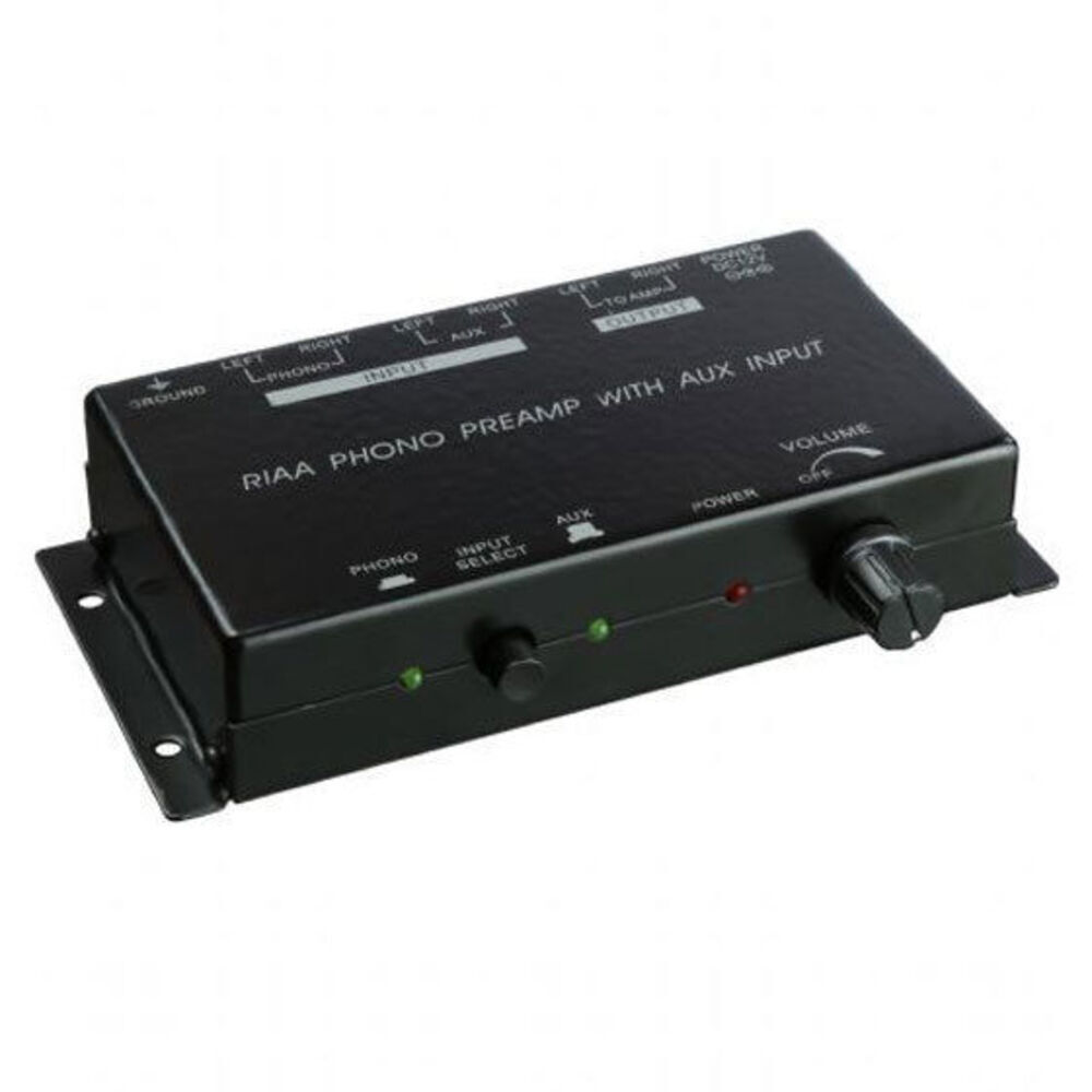 Powered RIAA Turntable Preamp Phono With AUX Line Input Volume Control Ground 45399183897 eBay