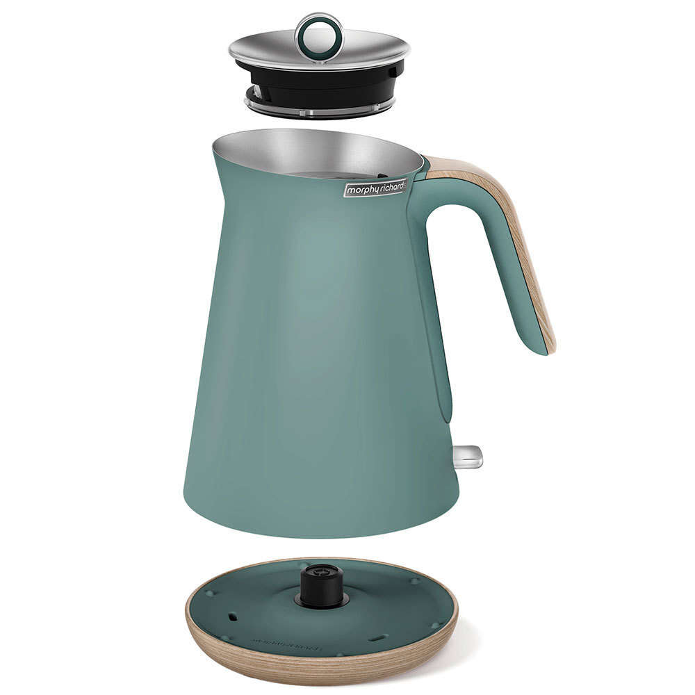 1.5L Morphy Richards Scandi Aspect Teal Cordless Kettle Jug Boiler Wood
