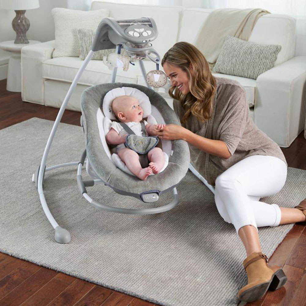 Ingenuity 2in1 Inlighten Portable Infant Cradling Rocker Baby Swing