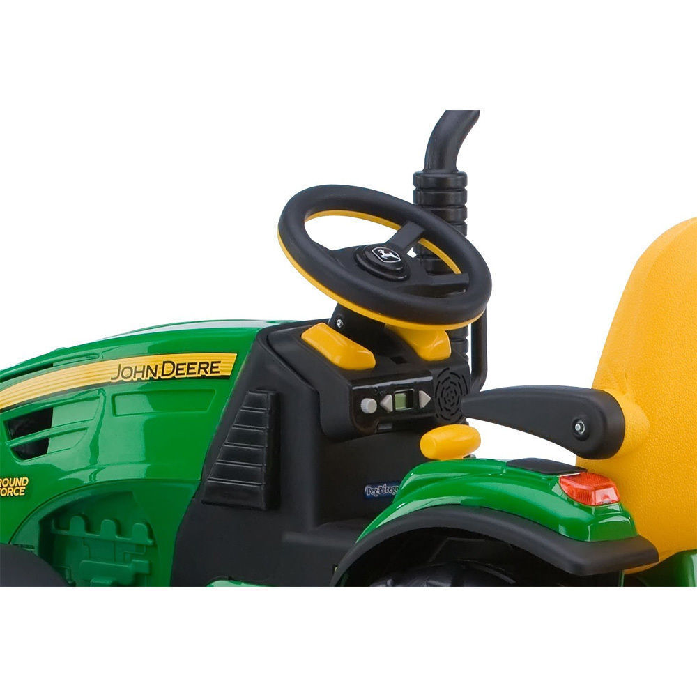 John Deere Electric Ground Tractor Trailer Adjustable Kids Child Ride