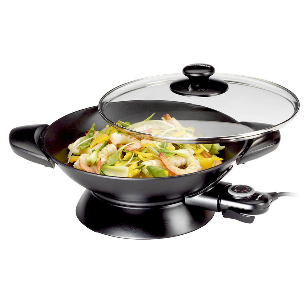 Kambrook Black Large Electric Essentials 5L Wok 2200W NonStick/Stir