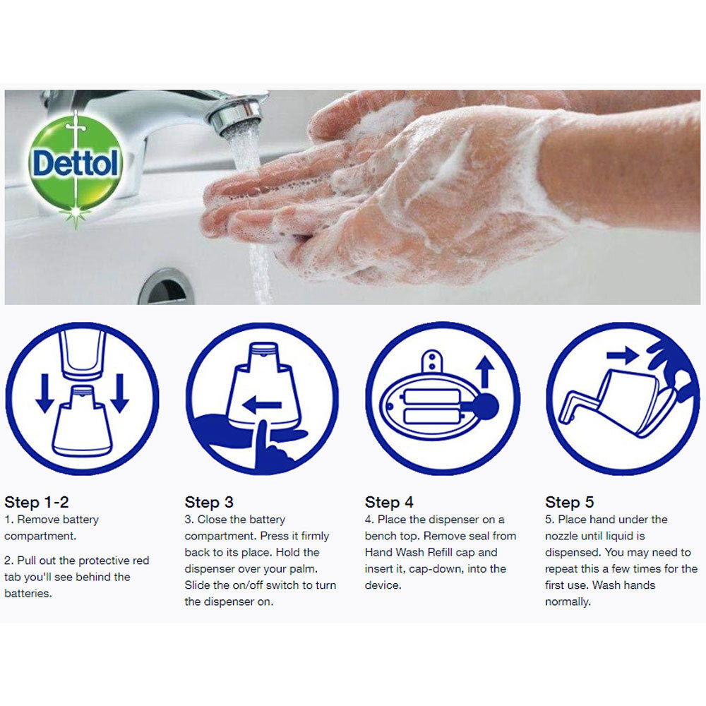 Dettol 250ml Automatic Hand Wash Dispenser w/ Aloe Vera & Cucumber