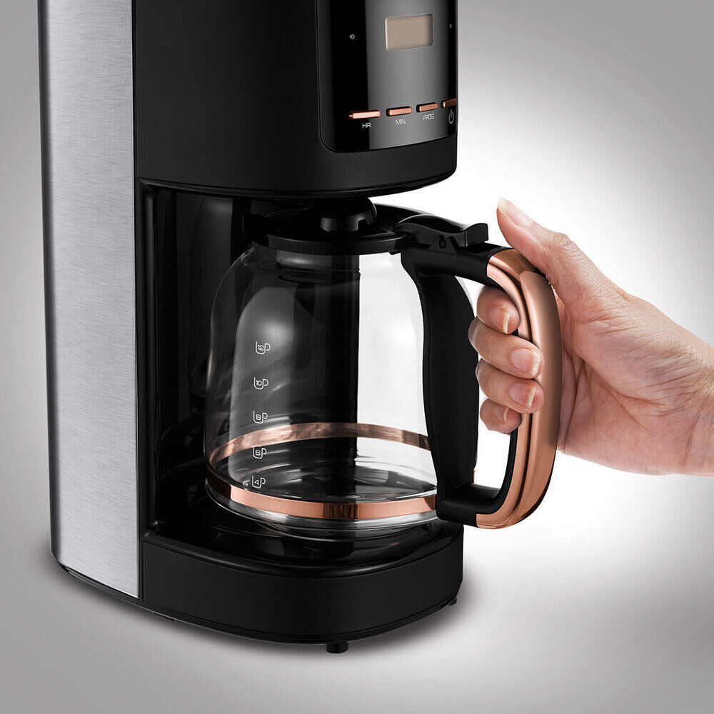 Morphy Richards Rose Gold Accents Filter 12Cup Coffee Machine Stainless