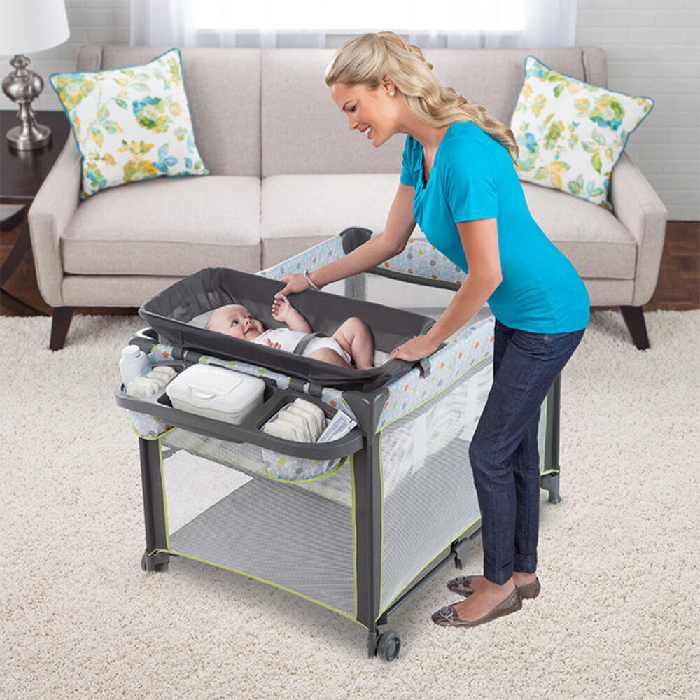 Ingenuity Smart & Simple Baby/Infant Portable Travel Cot/Bed/Changing