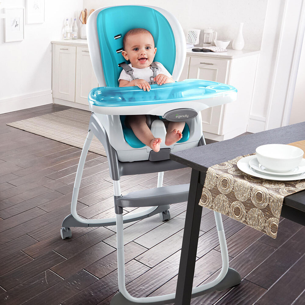 Ingenuity SmartClean Trio 3In1 Aqua High Chair Booster Smart Baby