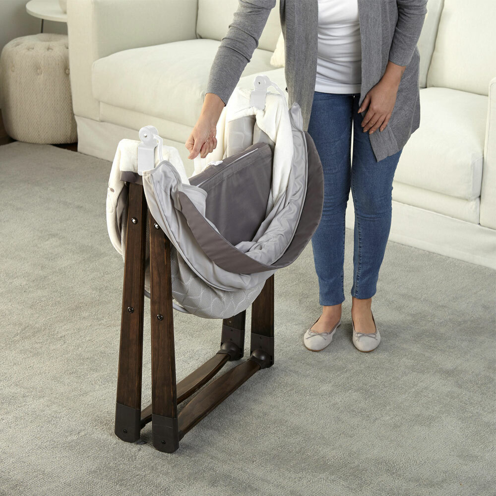 ingenuity bassinet foldaway wood