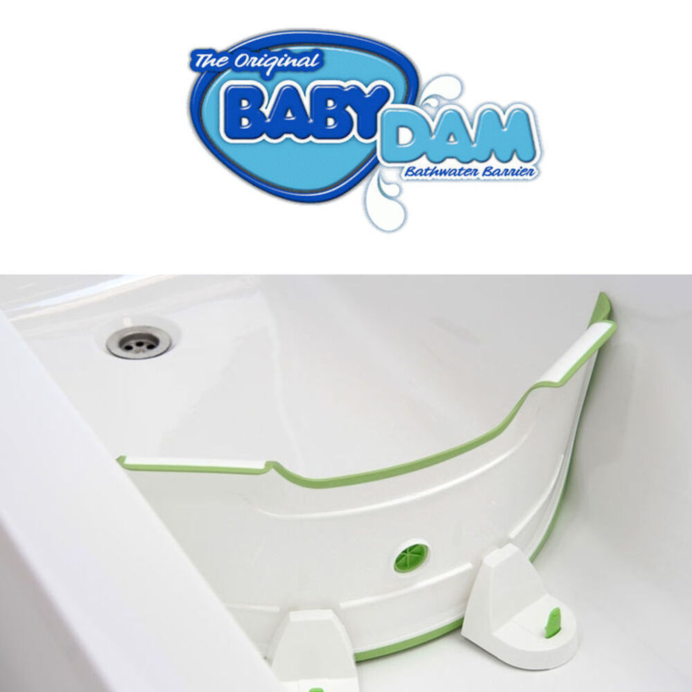 BabyDam Baby Green Bath Dam Barrier Kids Toddler Save Water Tub Bathtub