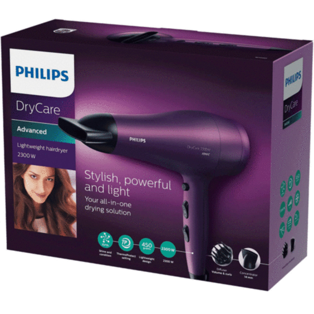 Philips BHD282 2300W Hair Dryer DryCare Ceramic Ionic Diffuser 3 heat Hairdryer eBay