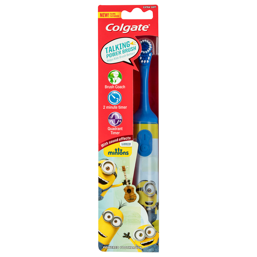 Colgate 3y+ Minion Kids Battery Toothbrush Extra Soft Bristles/Timer