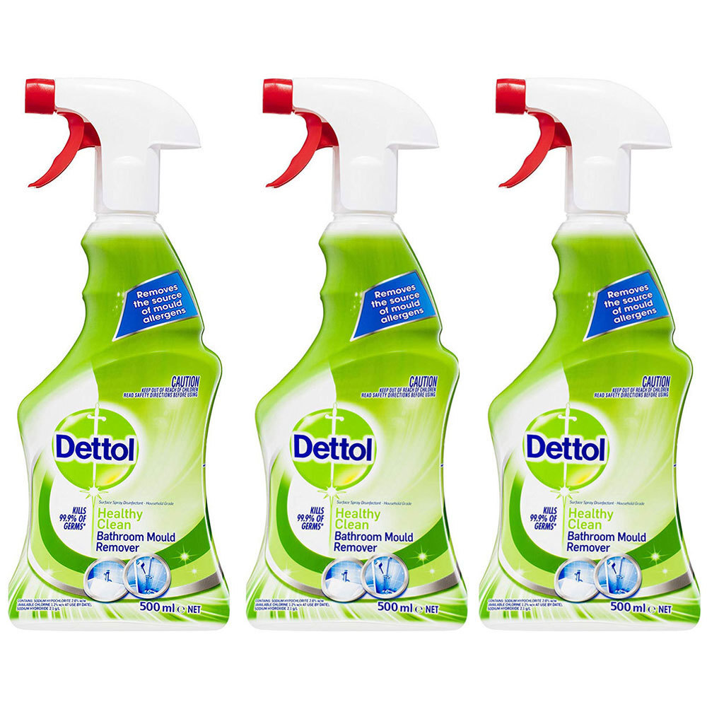 3x Dettol 0.5L Healthy Clean Bathroom Cleaning Formula Mould/Tiles