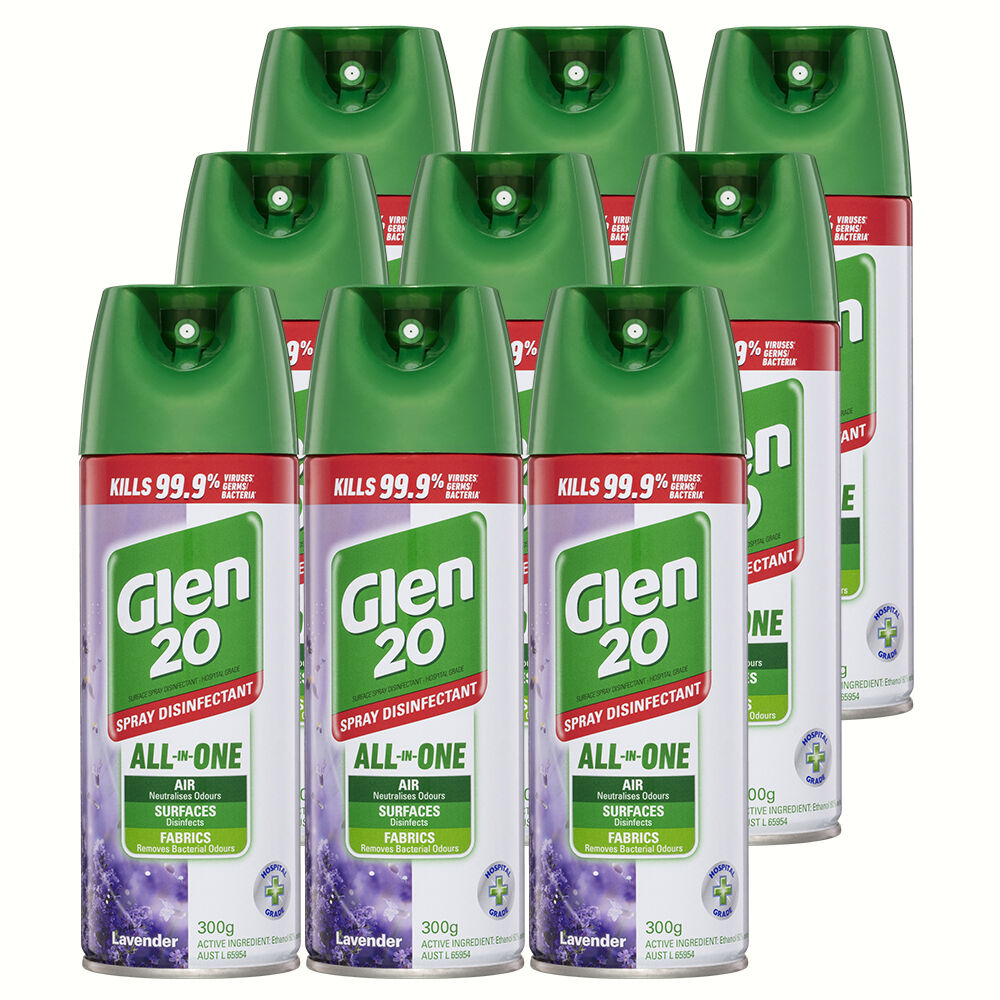 9PK Lavender Glen 20 Disinfectant Spray 300g Kills 99.9 of Virus/Germs