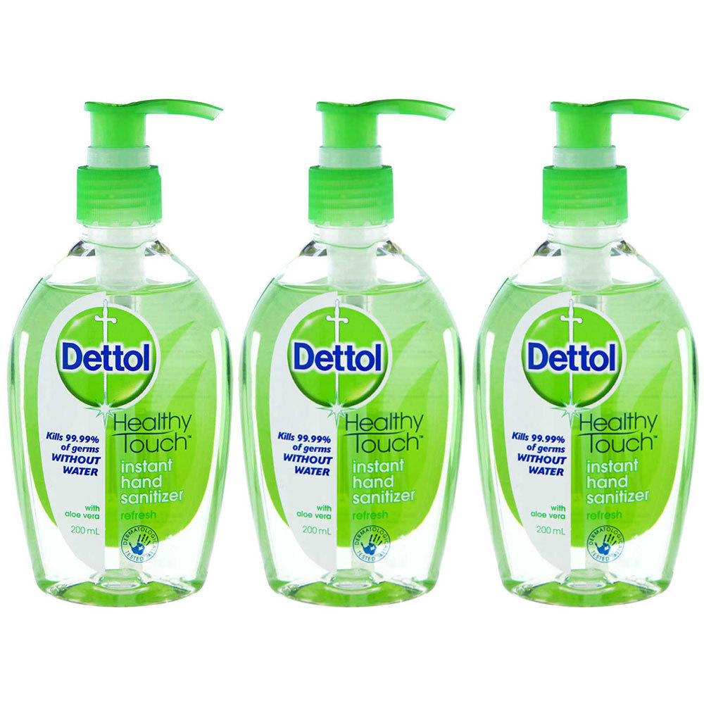 3pc Dettol 200ml Instant Hand Sanitizer Refresh w/ Pump