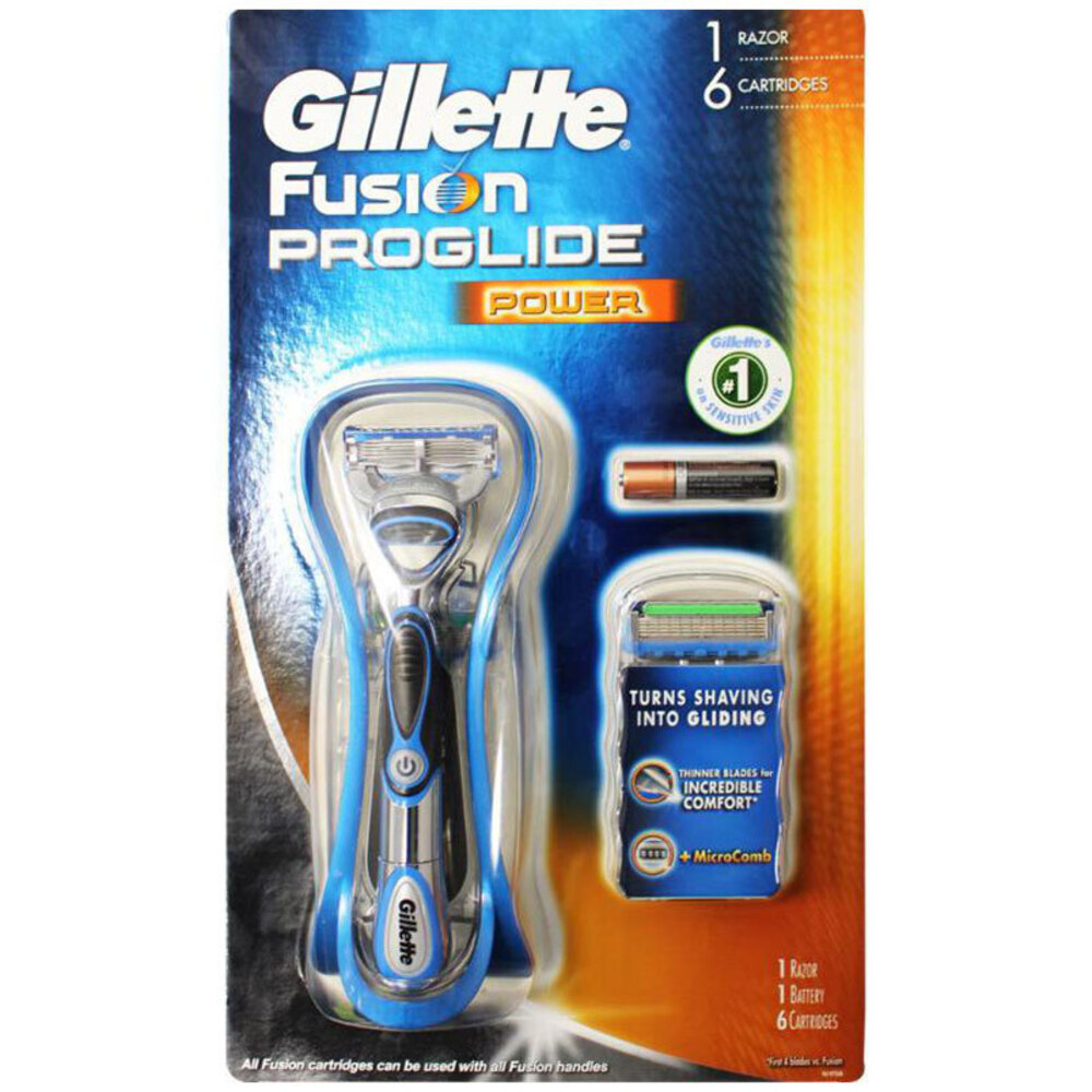 Gillette Fusion Proglide Power Electric Razor 6 Cartridges Trimmer