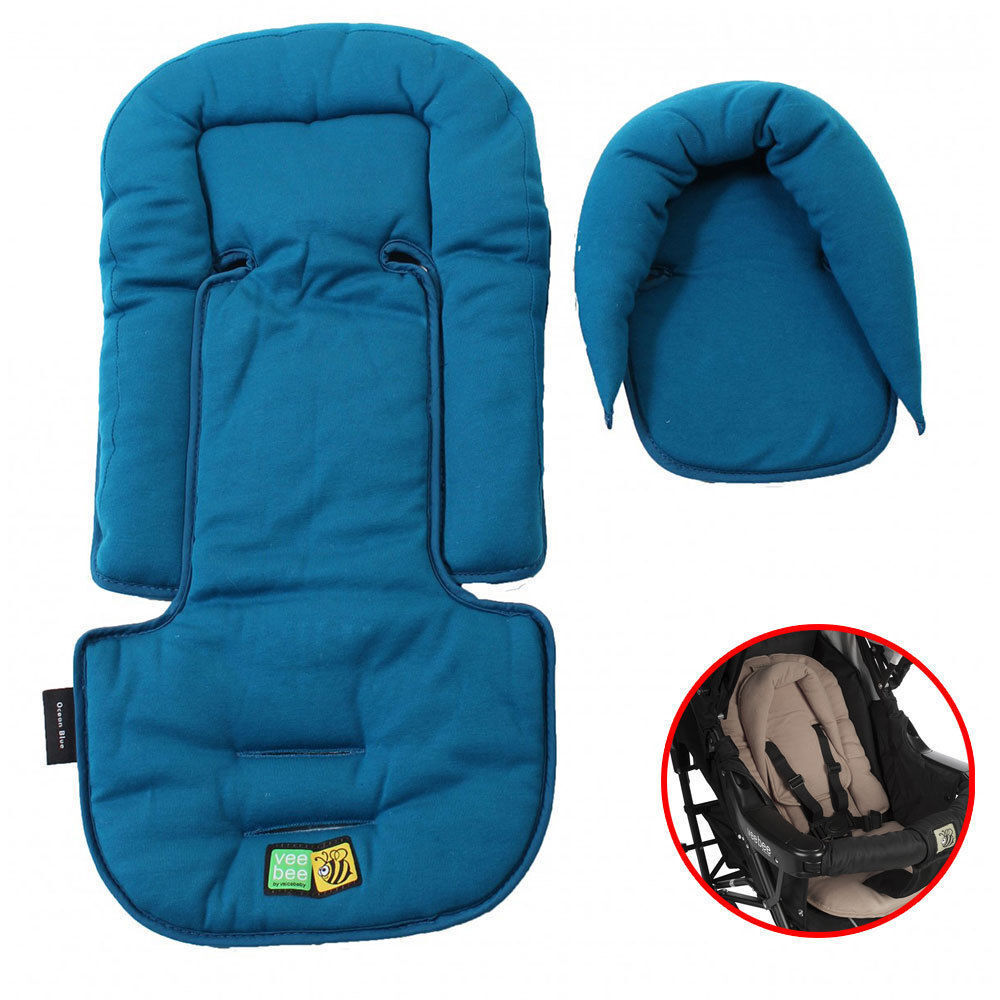 Details About Vee Bee Allsorts Infant Baby Pram Stroller Car Seat Pad Head Support Blue