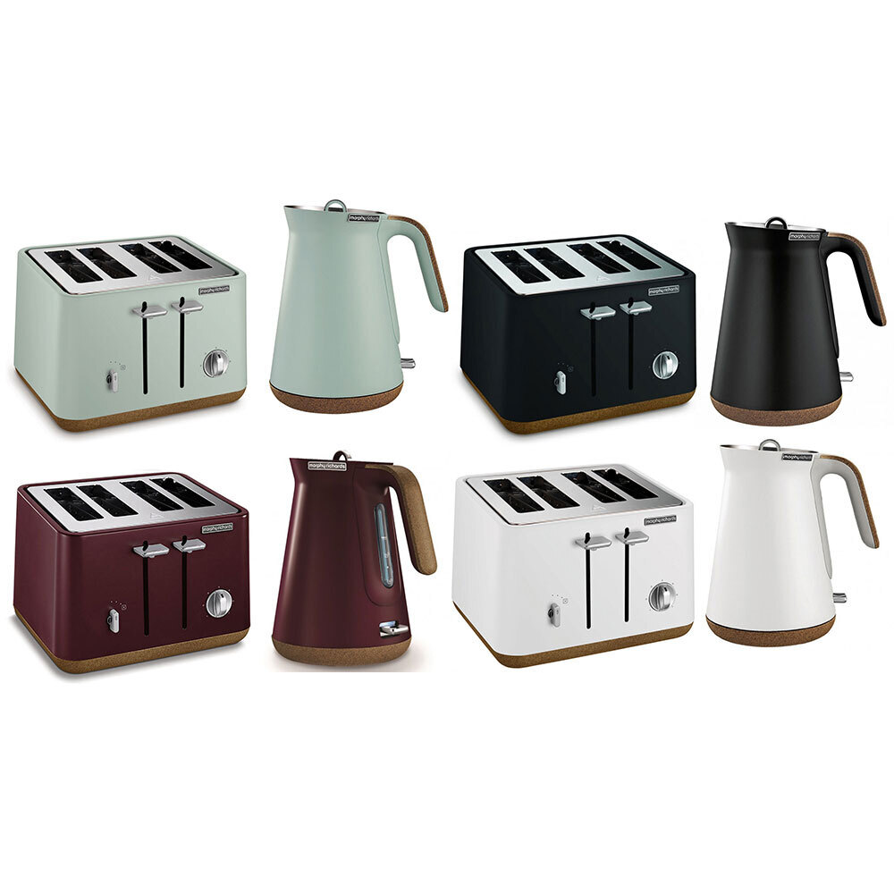 2pc Morphy Richards Aspect Electric Cork 1.5L Cordless Kettle w/ 4