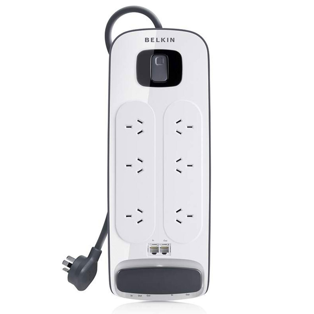 Belkin 6 Way 3m Outlet Surge Protector Power Board w