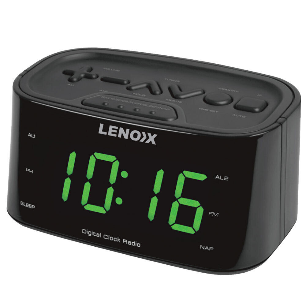 Black FM Radio Alarm Clock/LED Display/USB Charger Port for Smartphones