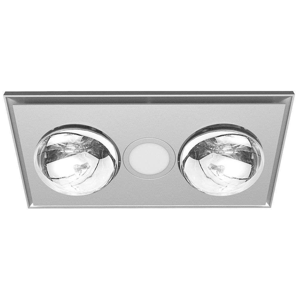 Heller HEF2W 3in1 Bathroom Ceiling Exhaust Fan 2 Heat Globes LED Light Silver 9312737014009 eBay