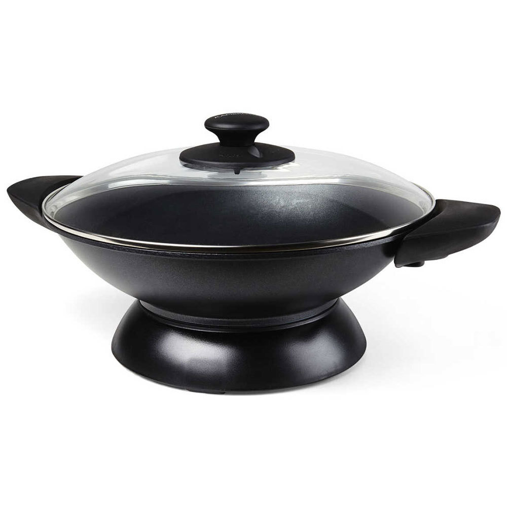 Kambrook Black Large Electric Essentials 5L Wok 2200W NonStick/Stir