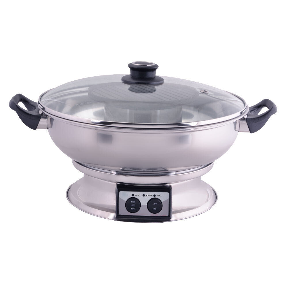 Maxim Teppanyaki 5L 1350W Steamboat Electric Hotpot/600W BBQ Grill