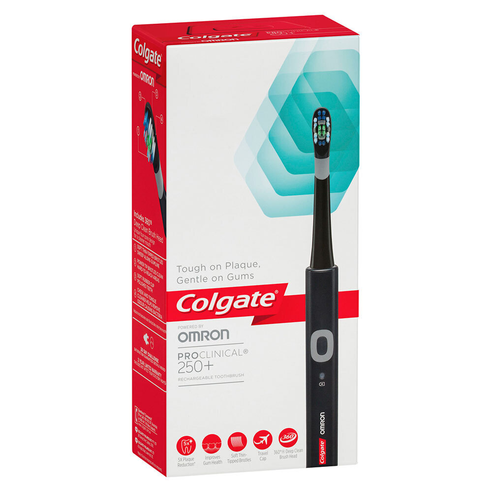 Colgate Black Pro Clinical 250+ Electric Toothbrush w/Soft Bristles