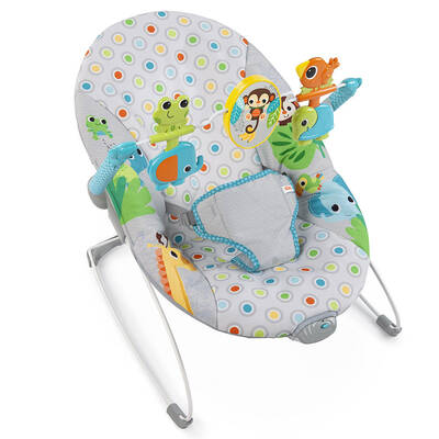 Bright Starts Monkey Business Bouncer/Seat Baby/Infant w/ Spinning Toys/Mirror