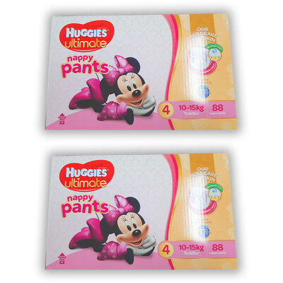 176pc Huggies Ultimate Nappy Pants Girls 10-15kg Toddler