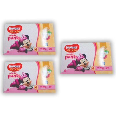 264pc Huggies Ultimate Nappy Pants Girls 10-15kg Toddler