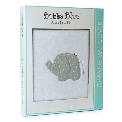 Bubba Blue Petite Elephant 48x82cm Change Mat/Pad Cover - White