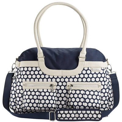 Satchel Nursery Bag Navy Hexagon