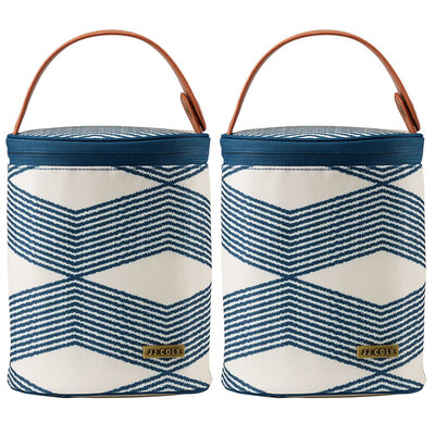 2PK Cooler Insulated Thermo Bag w/Ice Pack for Baby Bottles  - Navy Twine