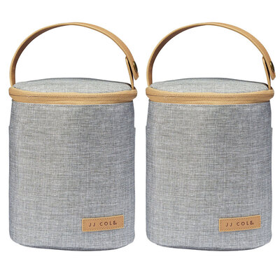 2x Cooler Insulated Thermo Bag w/Ice Pack for Bottles  - Grey