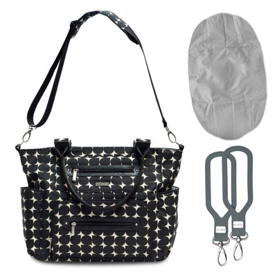 JJ Cole Nappy/Diaper Handbag w/ Changing Mat Holder - Black